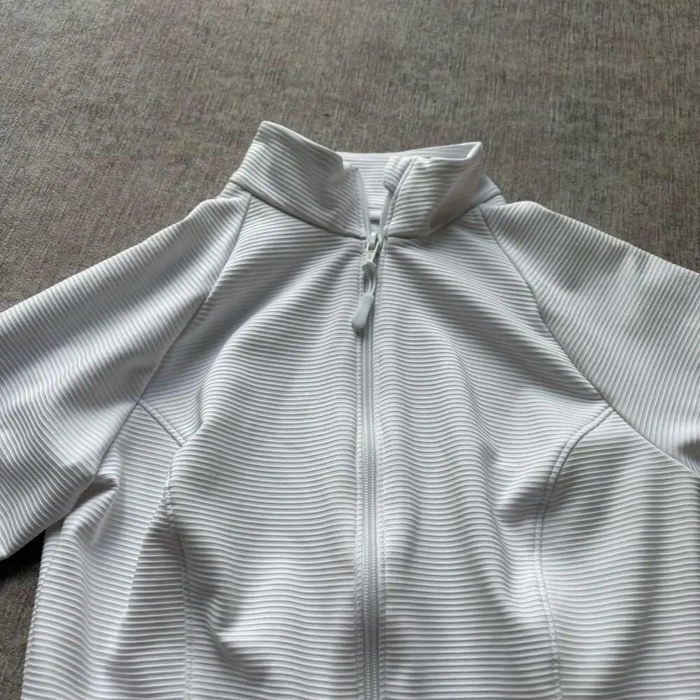Becco White Ribbed Fitted Jacket - Picture 3 of 4